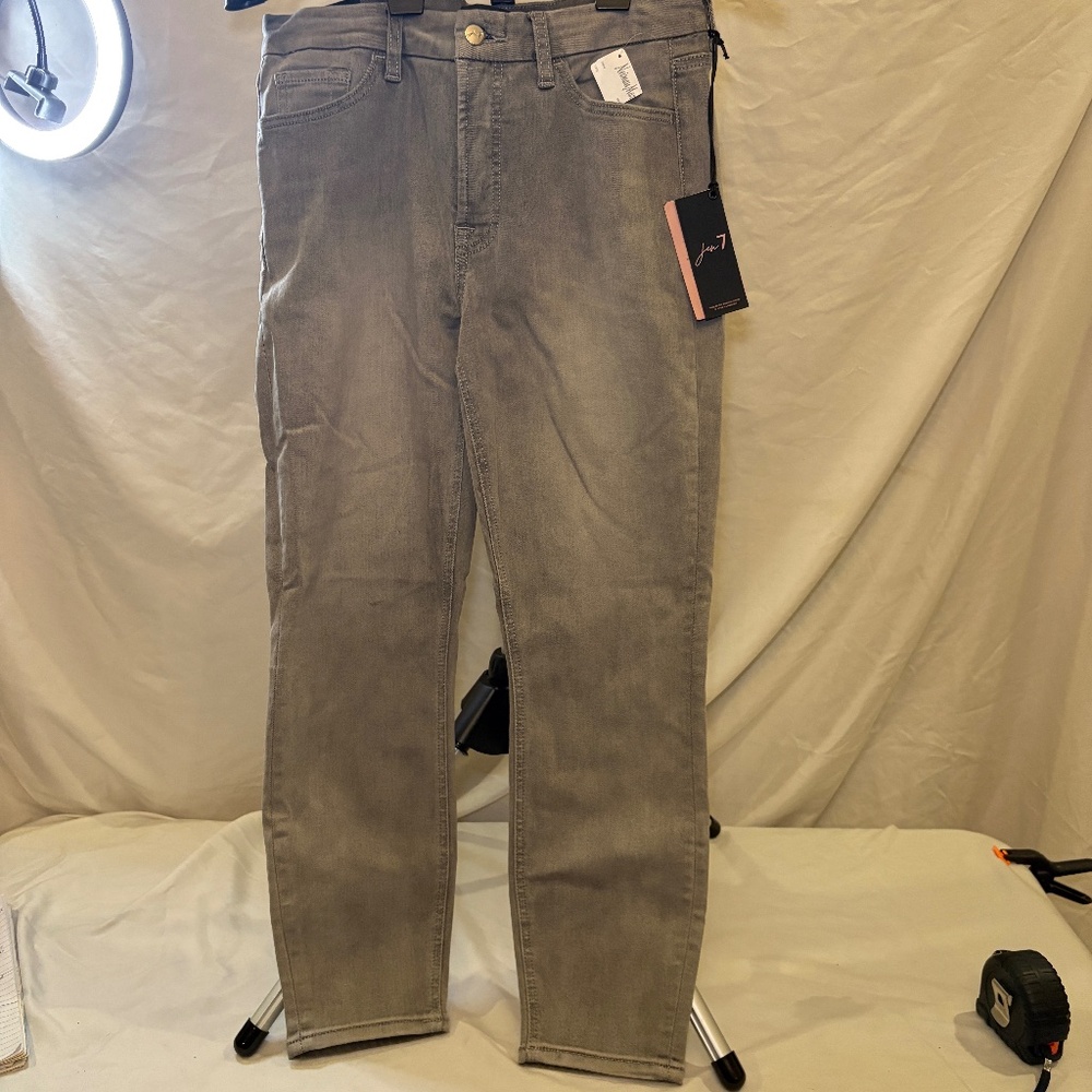 JEN 7 For All Mankind Ankle Skinny Women's Size 8 Gray Sculpting Panel NEW
